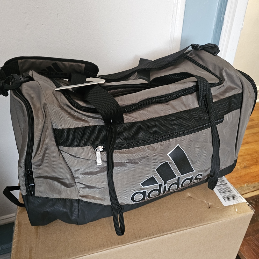 Adidas Gray and Black Men's Duffel Bag